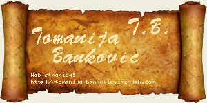Tomanija Banković vizit kartica